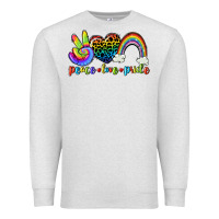 Oatmeal Heather Peace love pride Premium Sweatshirt - CowGirlArtShop