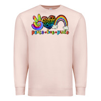 Pale Pink Peace love pride Premium Sweatshirt - CowGirlArtShop