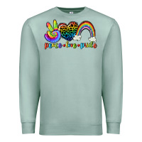 Seafoam Peace love pride Premium Sweatshirt - CowGirlArtShop