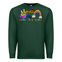 Sports Green Peace love pride Premium Sweatshirt - CowGirlArtShop