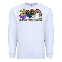 White Peace love pride Premium Sweatshirt - CowGirlArtShop
