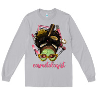 Moon Dust Afro Messy Bun Cosmetologist Long Sleeve Tee - BundleAndBundleShop