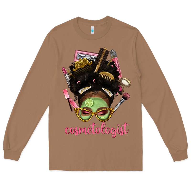 Afro Messy Bun Cosmetologist Long Sleeve Tee by BundleAndBundleShop | Teevron