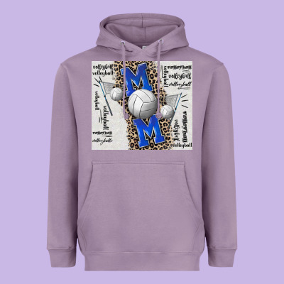 Volleyball Mom Blue Mother's Day Heavyweight Hoodie Designed By Cowgirlartshop