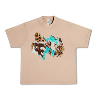 Burro cowhide leopard turquoise patch Urban Heavy Tee - AdoDesignShop