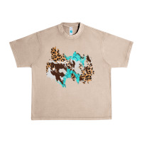 French Oak cowhide leopard turquoise patch Urban Heavy Tee - AdoDesignShop