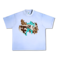Grape Ice cowhide leopard turquoise patch Urban Heavy Tee - AdoDesignShop