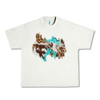 Pistachio cowhide leopard turquoise patch Urban Heavy Tee - AdoDesignShop