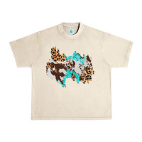 Sandshell cowhide leopard turquoise patch Urban Heavy Tee - AdoDesignShop