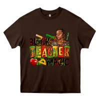 Chocolate Brown black teacher  magic Heavy Core Tee - AdoDesignShop