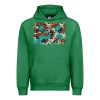 Emerald Cowhide Turquoise Glitter Urban Hoodie - FaDigitalArtStudio