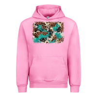 Fuchsia Pink Cowhide Turquoise Glitter Urban Hoodie - FaDigitalArtStudio