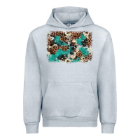 Heather Grey Cowhide Turquoise Glitter Urban Hoodie - FaDigitalArtStudio