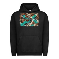 Pigment Black Cowhide Turquoise Glitter Urban Hoodie - FaDigitalArtStudio