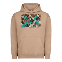 Pigment Burro Cowhide Turquoise Glitter Urban Hoodie - FaDigitalArtStudio