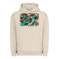 Cowhide Turquoise Glitter Urban Hoodie | Teevron