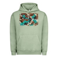 Pigment Oil Green Cowhide Turquoise Glitter Urban Hoodie - FaDigitalArtStudio