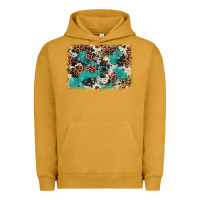 Pigment Peanut Butter Cowhide Turquoise Glitter Urban Hoodie - FaDigitalArtStudio