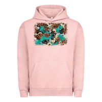 Pigment Salmon Cowhide Turquoise Glitter Urban Hoodie - FaDigitalArtStudio