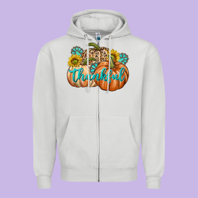 Thankful Zipper Hoodie Designed By Texasbilliewilder