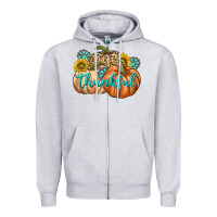 Heather Grey Thankful Zipper Hoodie - texasbilliewilder