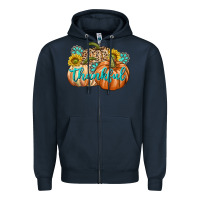 Navy Thankful Zipper Hoodie - texasbilliewilder