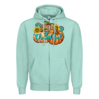 Seafoam Thankful Zipper Hoodie - texasbilliewilder
