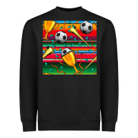 Black soccer winner cup and vuvuzela with serape seamless pattern Heavyweight Sweatshirt - BundleAndBundleShop