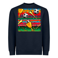 Navy soccer winner cup and vuvuzela with serape seamless pattern Heavyweight Sweatshirt - BundleAndBundleShop
