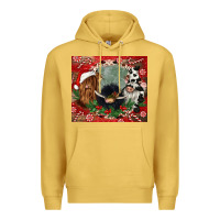 Antique Gold christmas heifer cow  gnomies Premium Hoodie - CowGirlArtShop