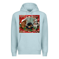 Blue Mist christmas heifer cow  gnomies Premium Hoodie - CowGirlArtShop