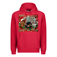 Cardinal christmas heifer cow  gnomies Premium Hoodie - CowGirlArtShop