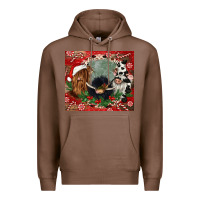 Chestnut christmas heifer cow  gnomies Premium Hoodie - CowGirlArtShop
