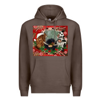 Coffee christmas heifer cow  gnomies Premium Hoodie - CowGirlArtShop