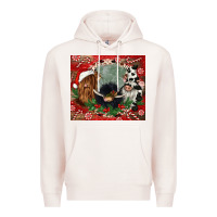 Pale Pink christmas heifer cow  gnomies Premium Hoodie - CowGirlArtShop