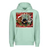 Seafoam christmas heifer cow  gnomies Premium Hoodie - CowGirlArtShop