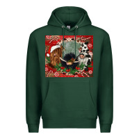 Sports Green christmas heifer cow  gnomies Premium Hoodie - CowGirlArtShop