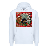 White christmas heifer cow  gnomies Premium Hoodie - CowGirlArtShop