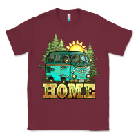 Burgundy camping caravan home Classic Tee - NancyCooperArtShop