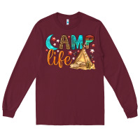 Burgundy Camp Life Long Sleeve Tee - BundleAndBundleShop