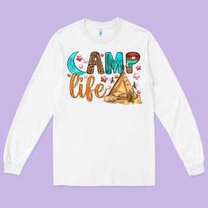 Camp Life Long Sleeve Tee Designed By Bundleandbundleshop
