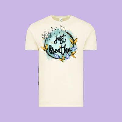 Just Breathe Vintage Tee Designed By Maliassmallbusiness