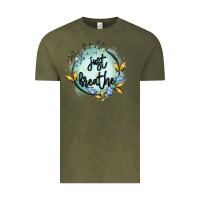 Vintage Olive just breathe Vintage Tee - MaliasSmallBusiness