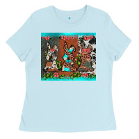 Baby Blue easter bunny's leopard cowhide cactus Ladies Tee - JahusDesignShop