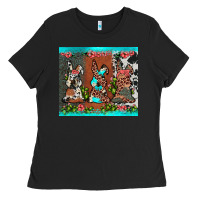 Black easter bunny's leopard cowhide cactus Ladies Tee - JahusDesignShop