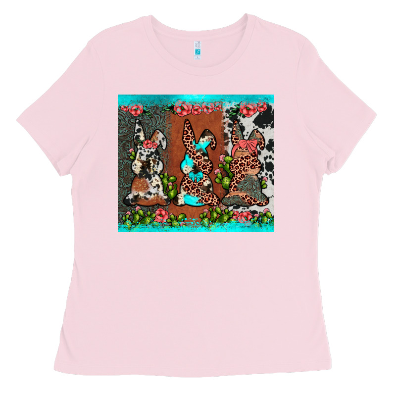 Easter Bunny's Leopard Cowhide Cactus Ladies Tee by JahusDesignShop | Teevron