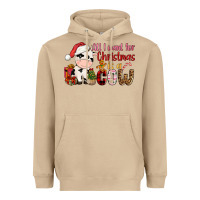 Mushroom all want for christmas is a cow Heavyweight Hoodie - CowGirlArtShop