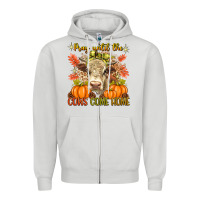 Dove Grey Pray Till The Cows Come Home Zipper Hoodie - texasbilliewilder