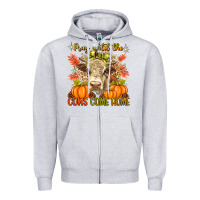 Heather Grey Pray Till The Cows Come Home Zipper Hoodie - texasbilliewilder