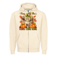 Sandshell Pray Till The Cows Come Home Zipper Hoodie - texasbilliewilder